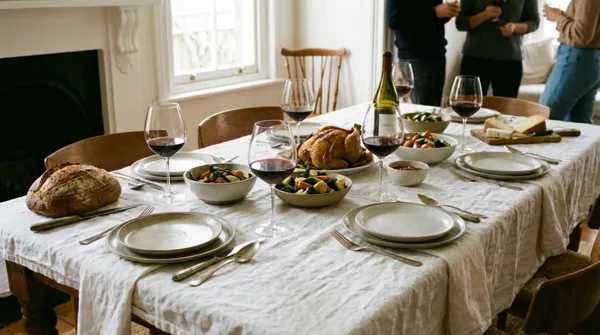 Beautifully set French dinner table